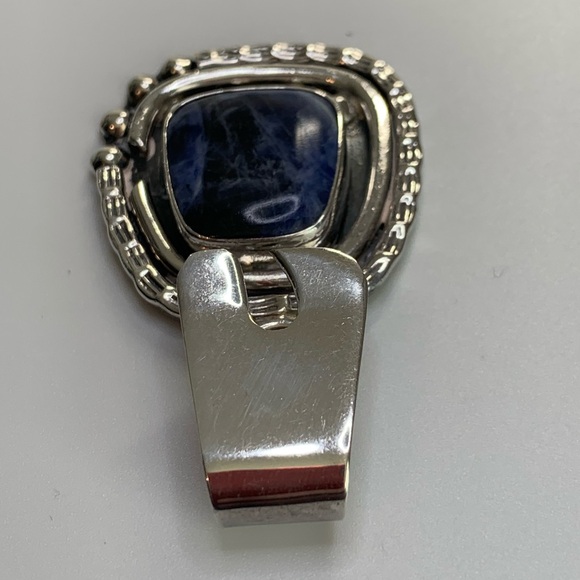 Silpada Vintage Rare Sterling Silver BOLD & BEAUTIFUL Sodalite Pendant & Collar - Picture 4 of 15